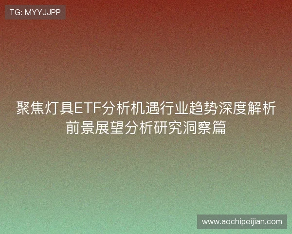聚焦灯具ETF分析机遇行业趋势深度解析前景展望分析研究洞察篇 聚焦灯具ETF分析机遇行业趋势深度解析前景展望分析研究洞察篇